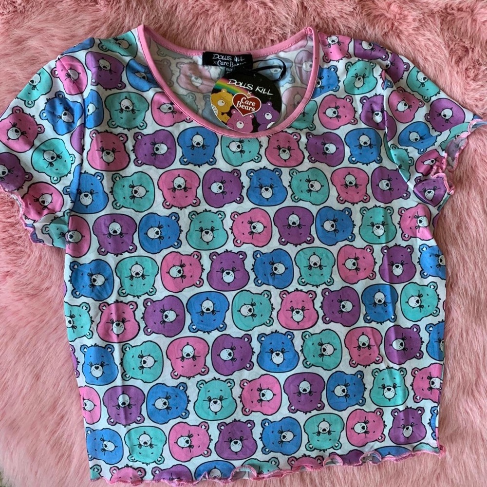 New Care Bears x Dolls Kill Mesh T-shirt
